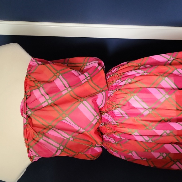 Vintage sheer argyle elastic waist dress size medium - Picture 3 of 3